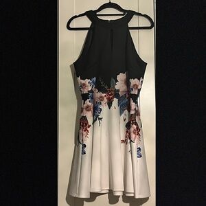 Stunning fit and flare floral Ted Baker dress, side L (Ted 5)
